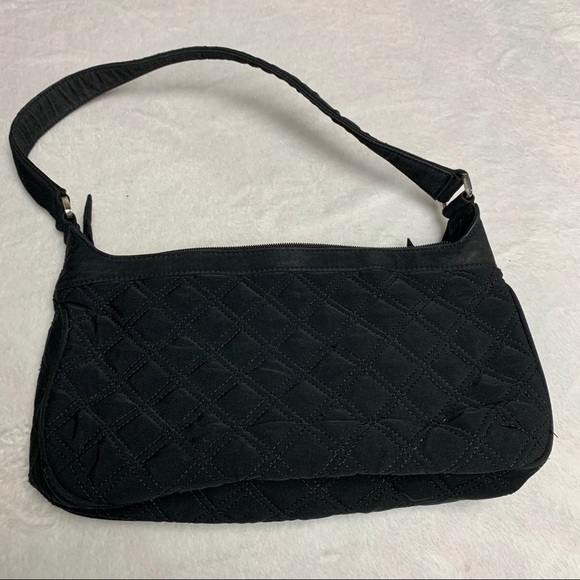 Quilted Vera Bradley small handbag Black and Tan - Picture 4 of 11